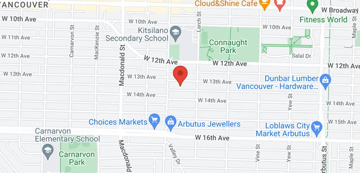 map of 2556 W 13 AVENUE